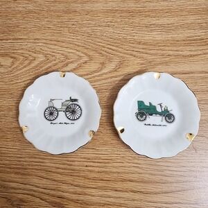 Duryea"s‎ Motor Wagon, 1895 & Cadillac Automobile, 1903 Ashtrays Scalloped Edges
